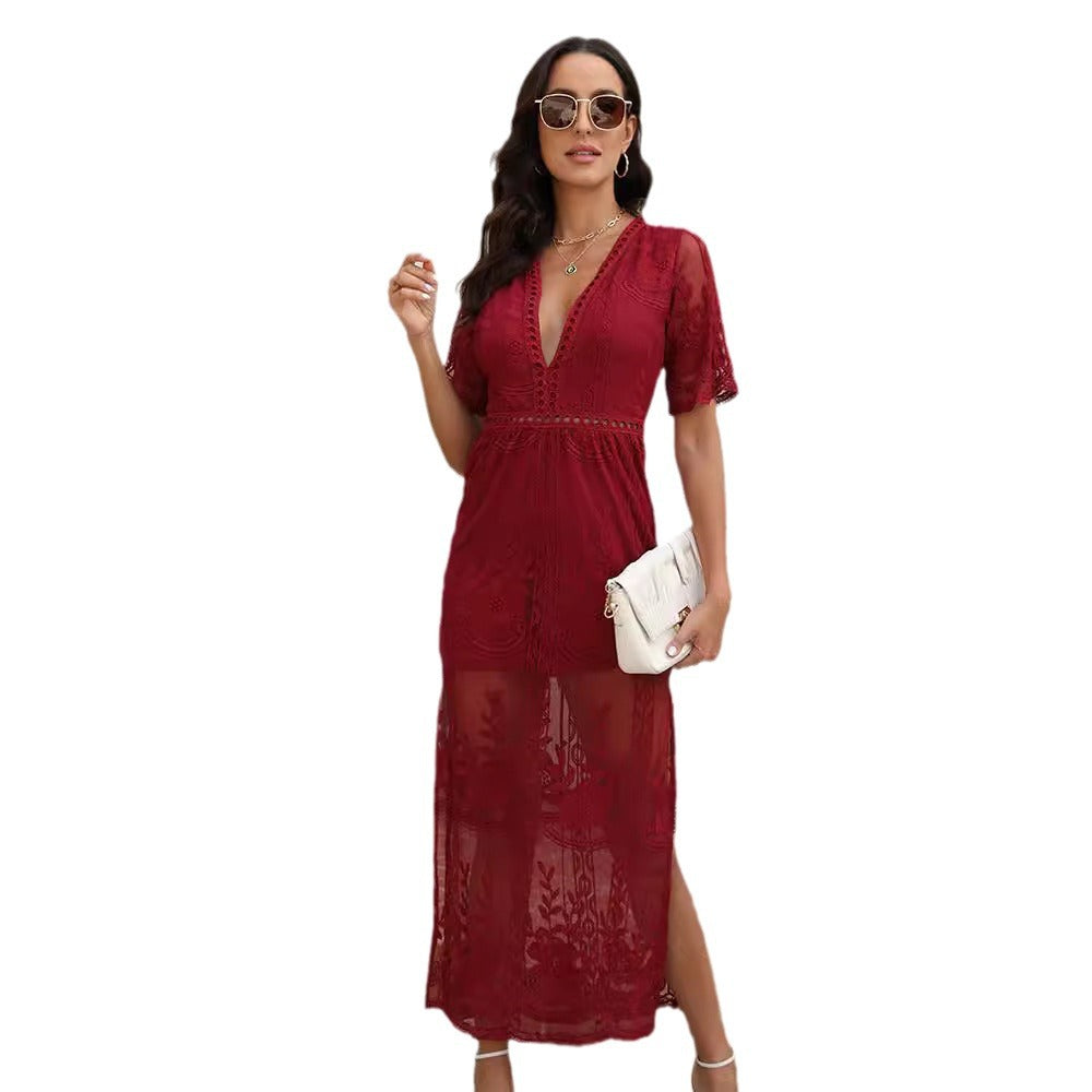 A frilled lace summer dress