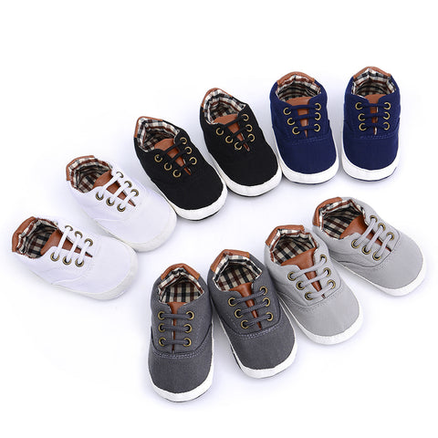 Solid colour casual lace soft bottom baby canvas shoes, baby shoes, toddler shoes