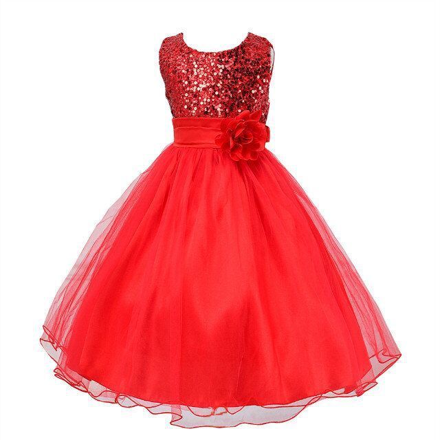 Baby Sequin Dress, Flower Girl Wedding Princess Dress