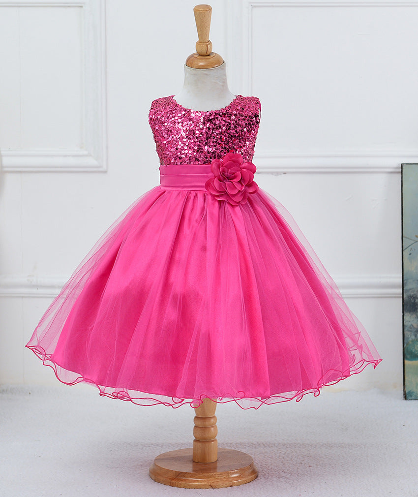 Baby Sequin Dress, Flower Girl Wedding Princess Dress
