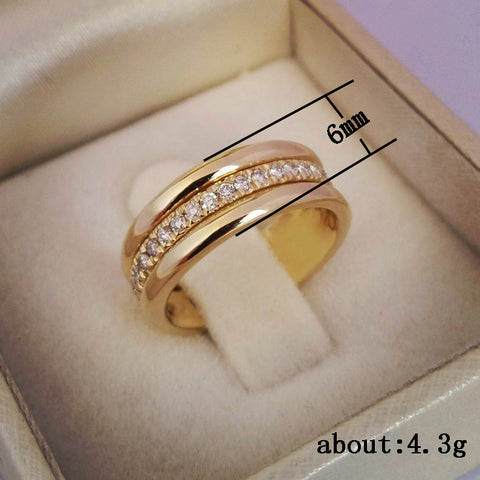 Simple Golden Sliver Rhinestones Ring, Copper Plated Ring's Fashion Jewellery