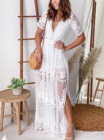 A frilled lace summer dress