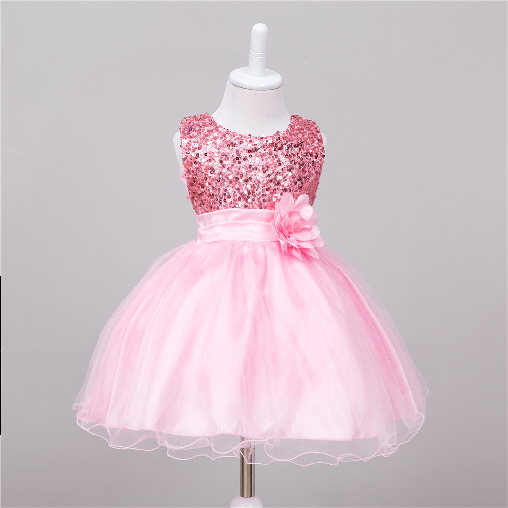 Baby Sequin Dress, Flower Girl Wedding Princess Dress