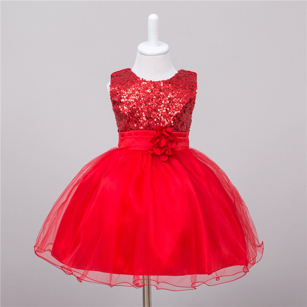 Baby Sequin Dress, Flower Girl Wedding Princess Dress