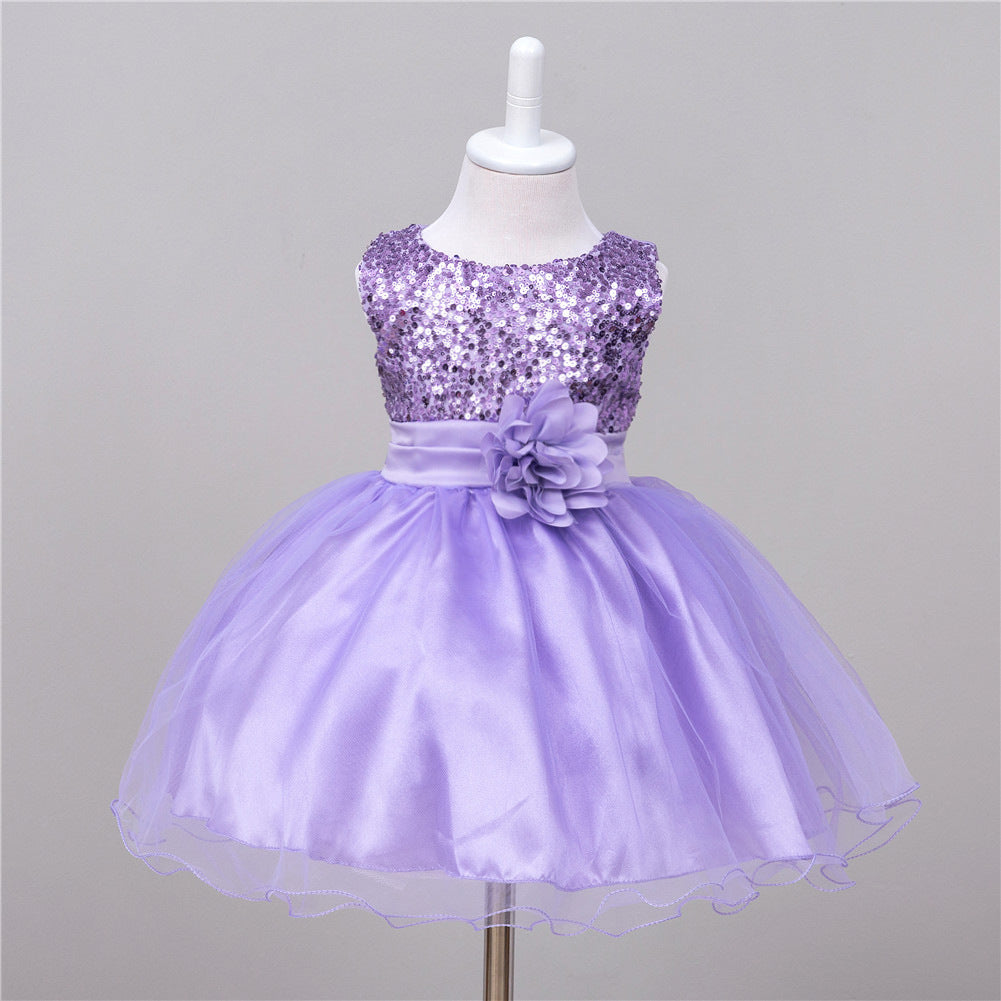 Baby Sequin Dress, Flower Girl Wedding Princess Dress