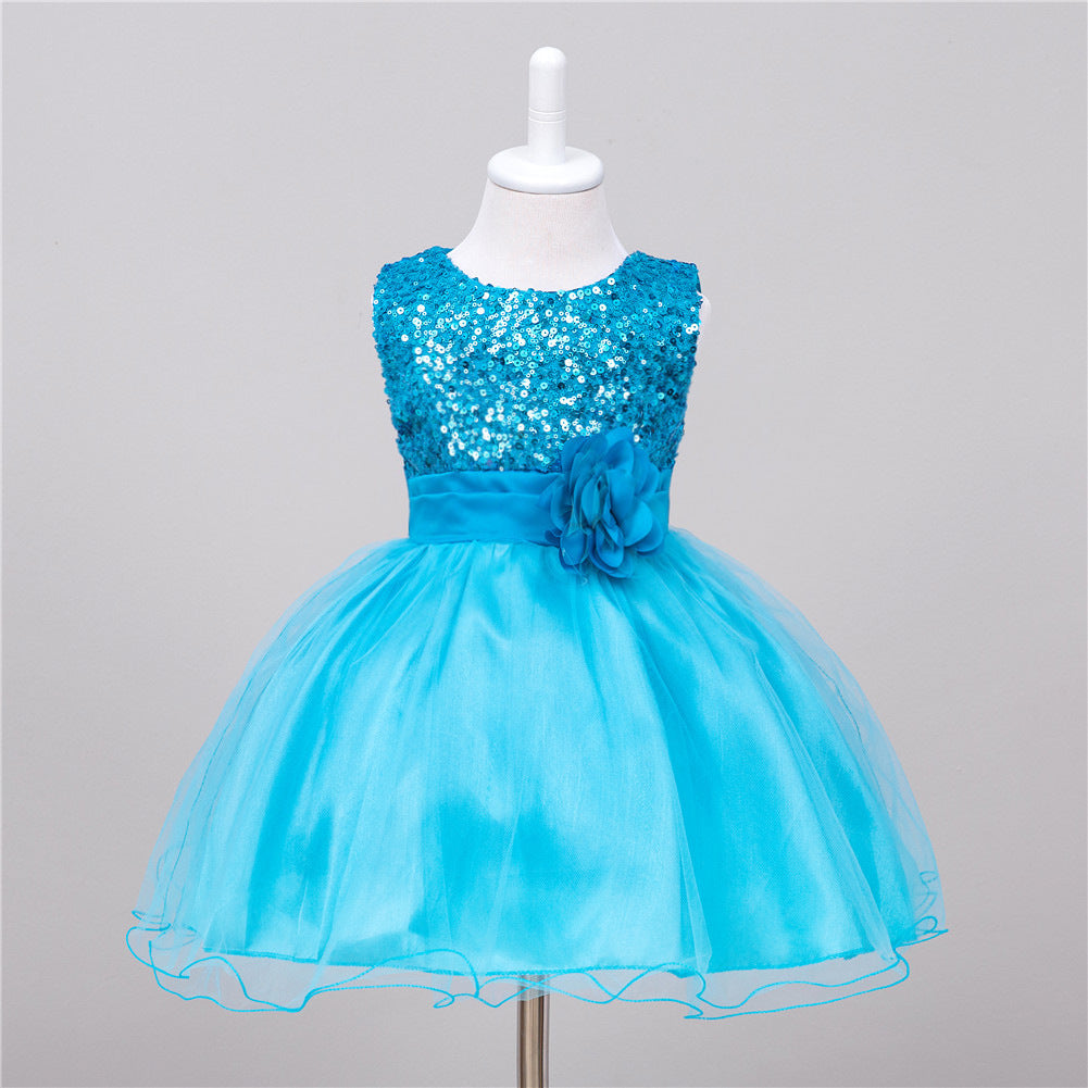 Baby Sequin Dress, Flower Girl Wedding Princess Dress