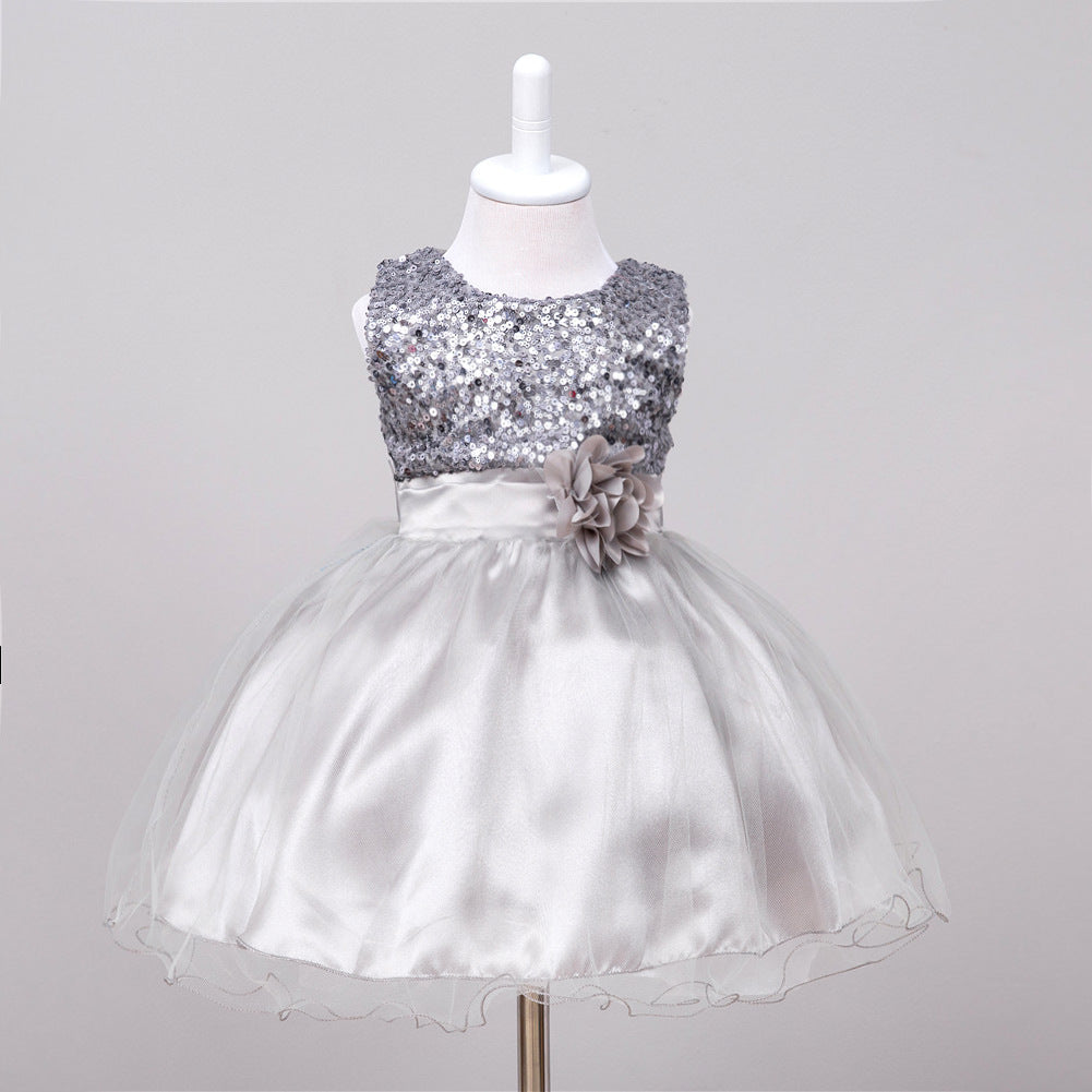 Baby Sequin Dress, Flower Girl Wedding Princess Dress
