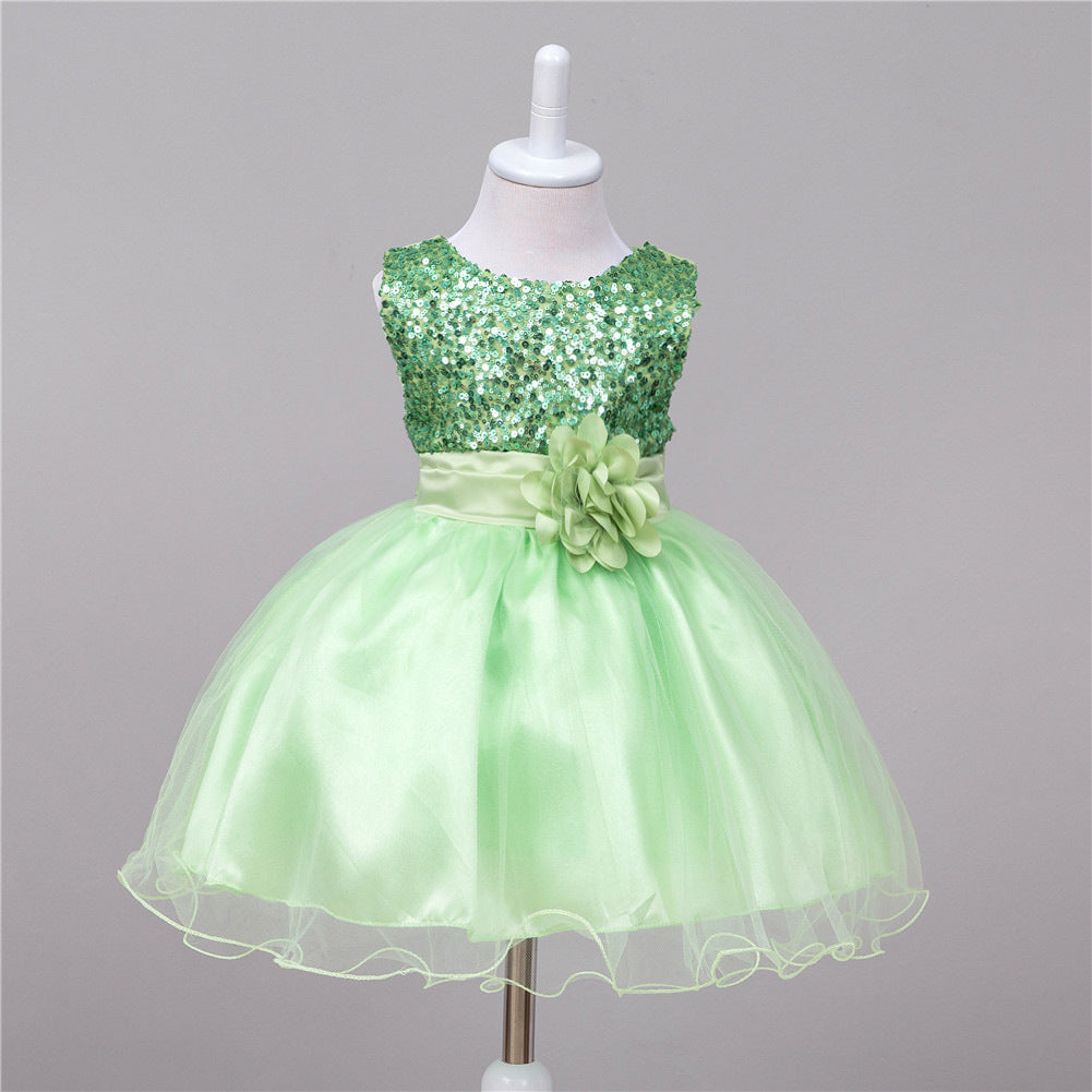 Baby Sequin Dress, Flower Girl Wedding Princess Dress