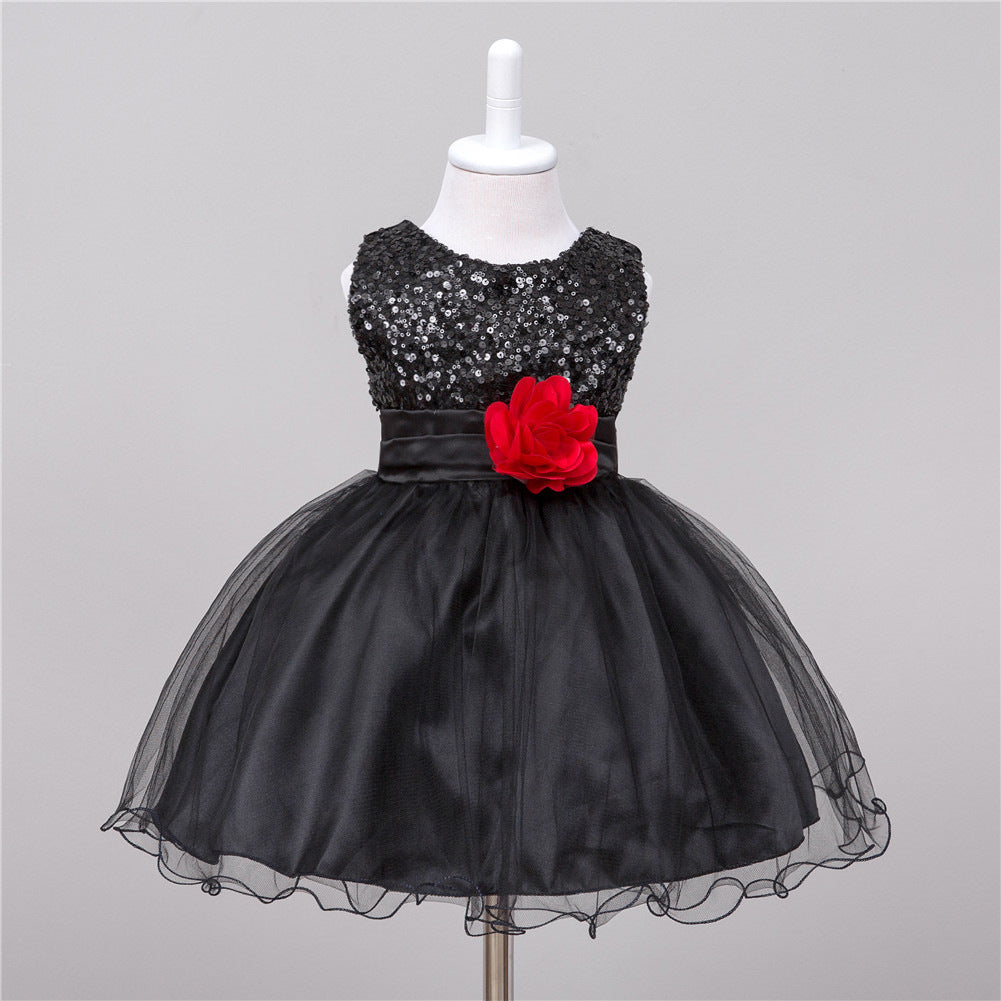 Baby Sequin Dress, Flower Girl Wedding Princess Dress