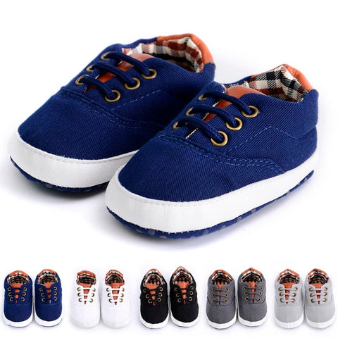 Solid colour casual lace soft bottom baby canvas shoes, baby shoes, toddler shoes