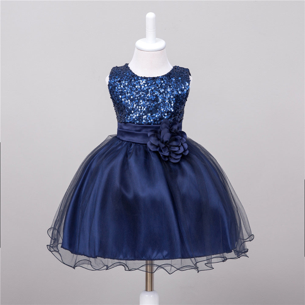 Baby Sequin Dress, Flower Girl Wedding Princess Dress