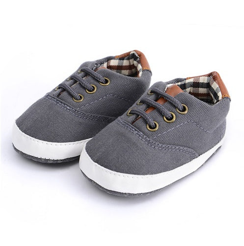 Solid colour casual lace soft bottom baby canvas shoes, baby shoes, toddler shoes
