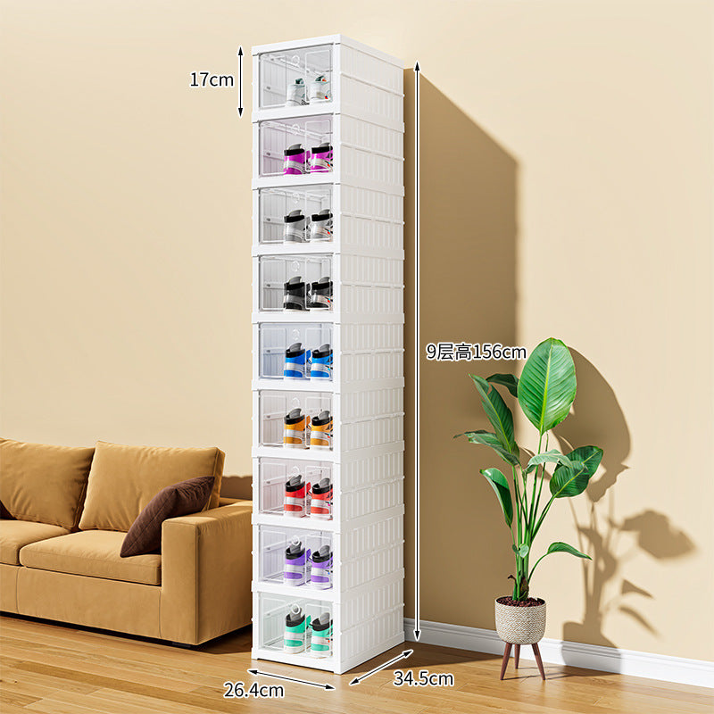 Installation-free Shoe Box Folding Shoe Storage Cabinet Transparent Plastic Shoe Cabinet Space-saving Simple Shoe Rack Dust-proof Storage Cabinet