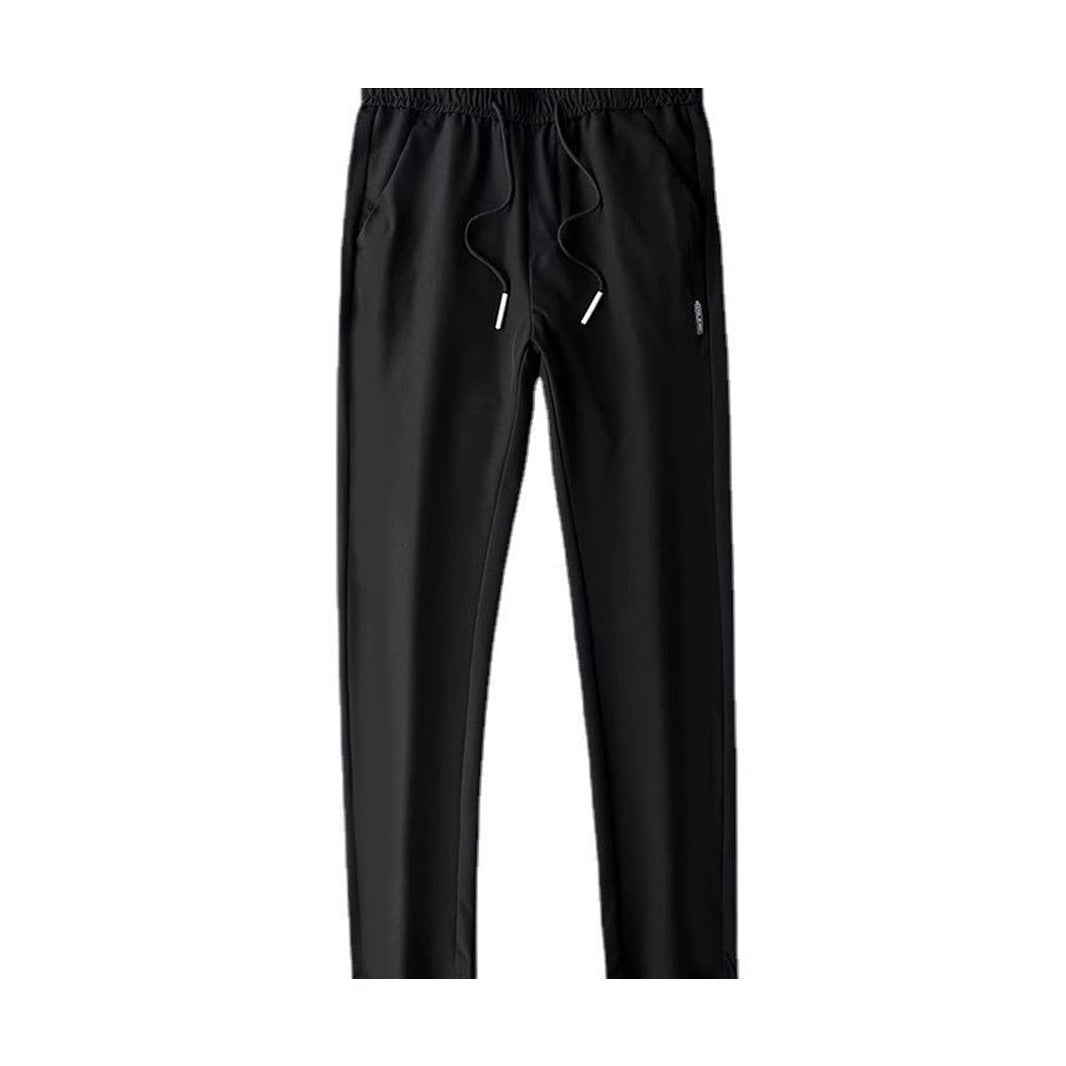 Casual Ice Silk Pants Men&#039;s Summer Korean Sports Plus Size Fashion Trend Foreign Trade Supply In Stock Wholesale Straight Leg Pants