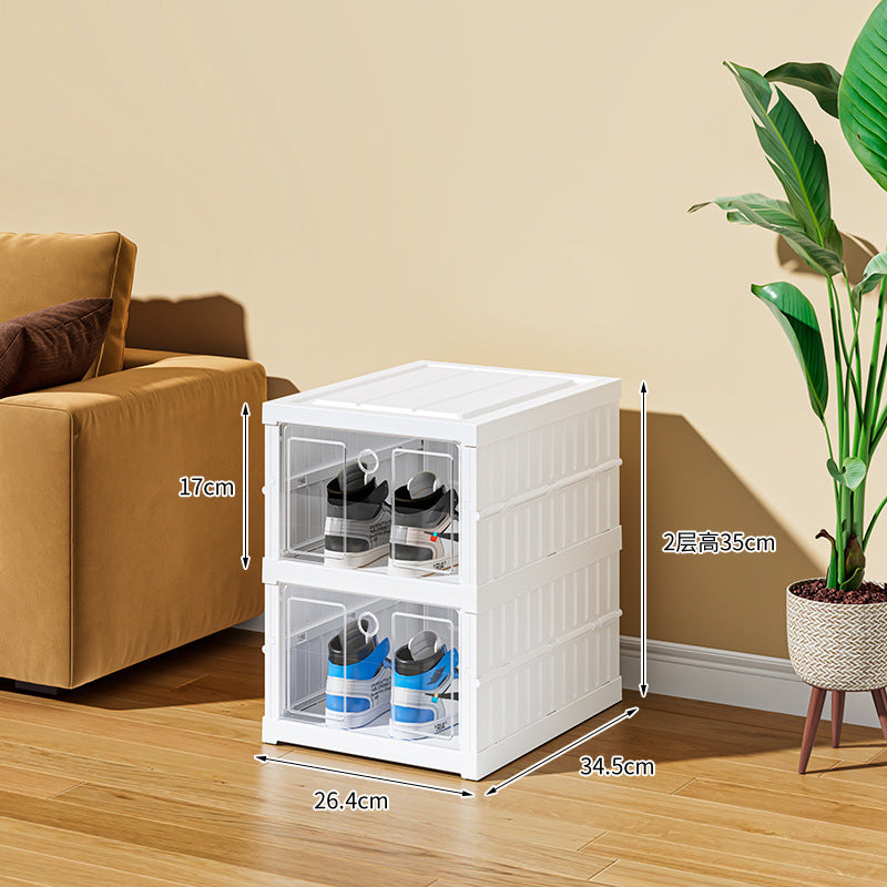 Installation-free Shoe Box Folding Shoe Storage Cabinet Transparent Plastic Shoe Cabinet Space-saving Simple Shoe Rack Dust-proof Storage Cabinet