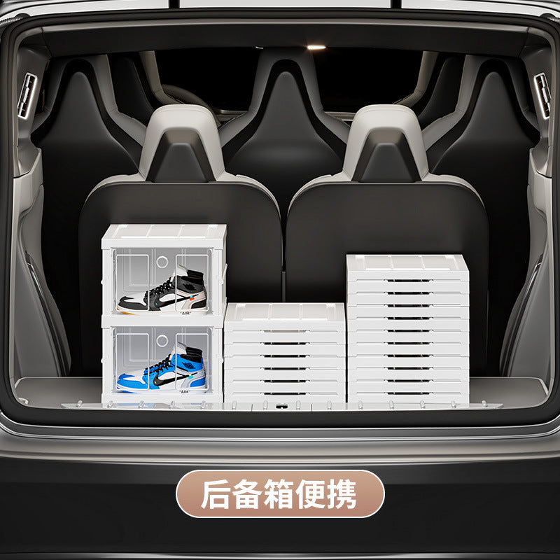 Installation-free Shoe Box Folding Shoe Storage Cabinet Transparent Plastic Shoe Cabinet Space-saving Simple Shoe Rack Dust-proof Storage Cabinet