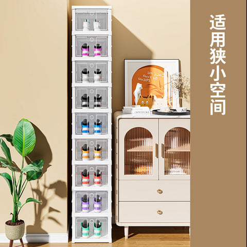 Installation-free Shoe Box Folding Shoe Storage Cabinet Transparent Plastic Shoe Cabinet Space-saving Simple Shoe Rack Dust-proof Storage Cabinet