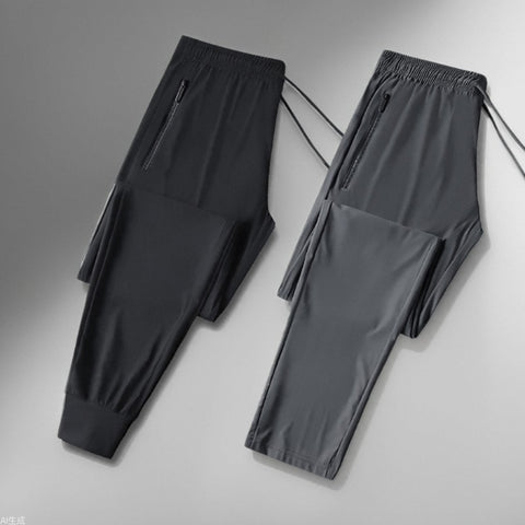 Ice Silk Pants Men&#039;s Summer Thin Men&#039;s Casual Pants Breathable Leg Loose High Elastic Quick-drying Air-conditioning Sports Pants