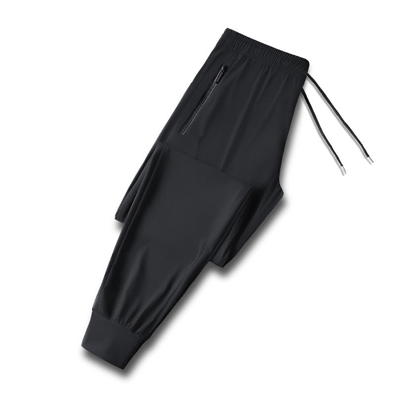 Ice Silk Pants Men&#039;s Summer Thin Men&#039;s Casual Pants Breathable Leg Loose High Elastic Quick-drying Air-conditioning Sports Pants
