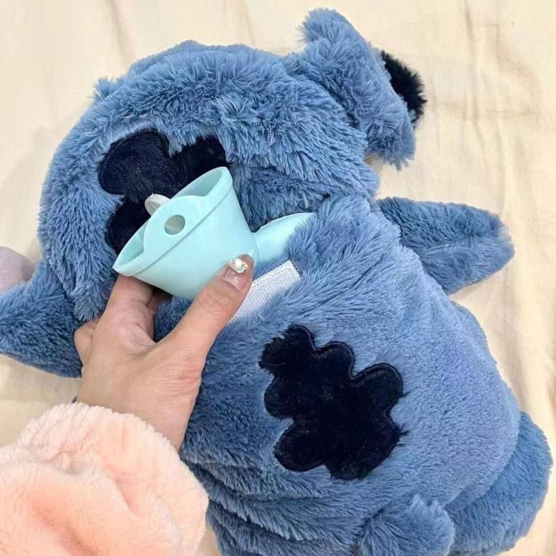 Stiffer Hot Water Bag Cartoon Shark Plush Hand Injection Bag Thickened Anti-Thick PVC Hand Warmer For Easy Removal And Washing