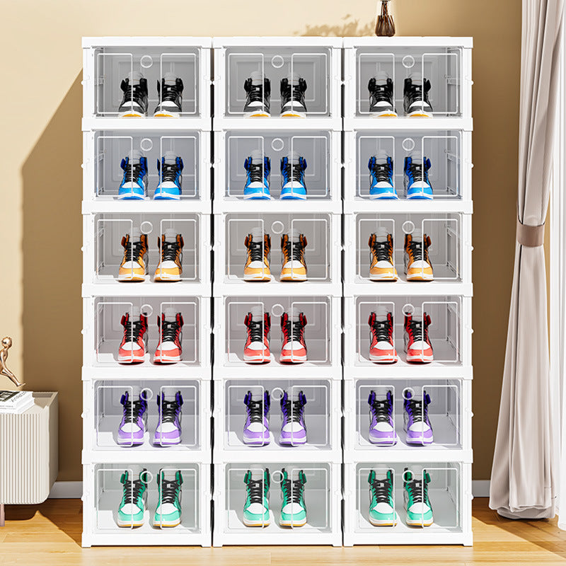 Installation-free Shoe Box Folding Shoe Storage Cabinet Transparent Plastic Shoe Cabinet Space-saving Simple Shoe Rack Dust-proof Storage Cabinet