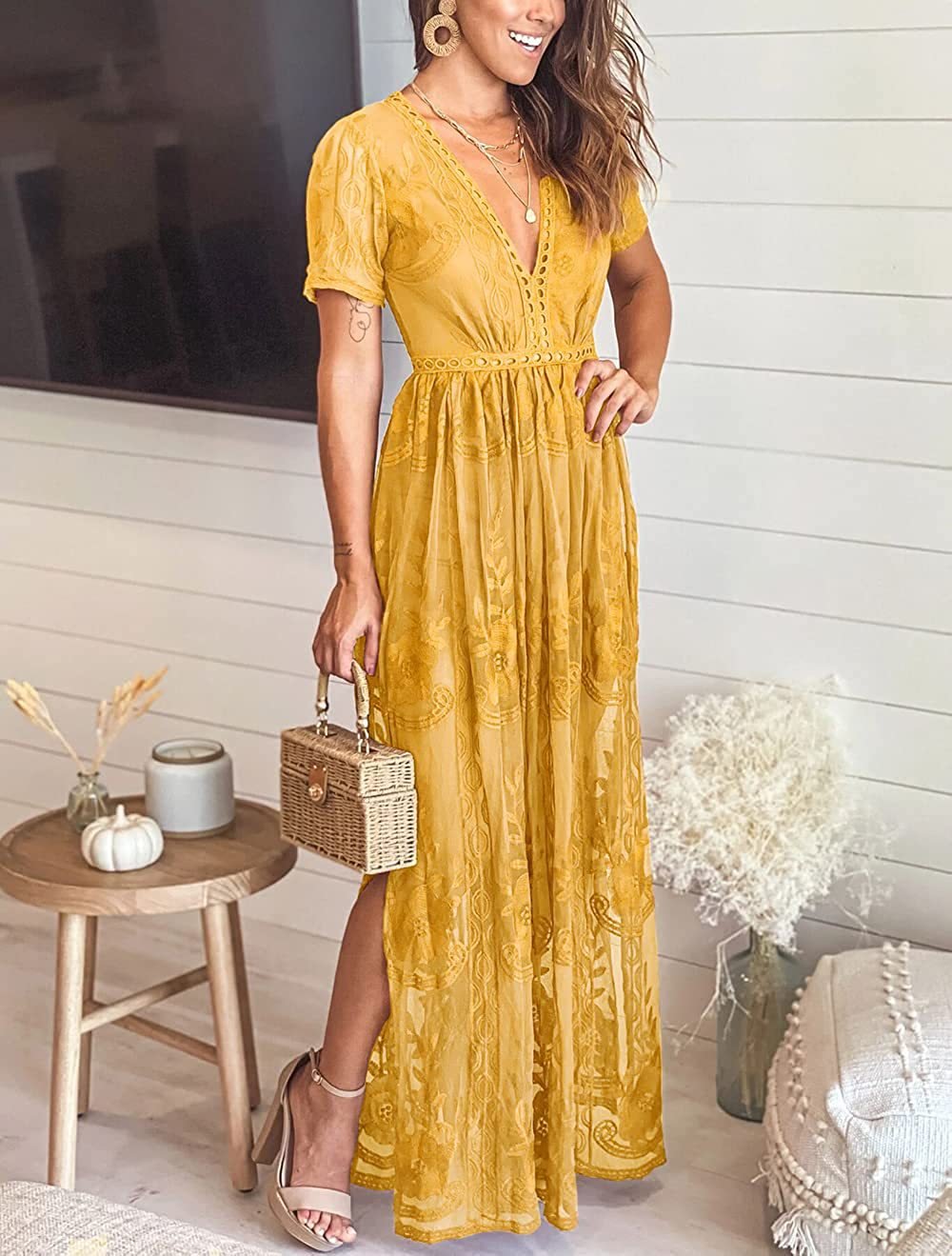A frilled lace summer dress