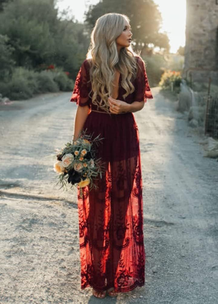A frilled lace summer dress
